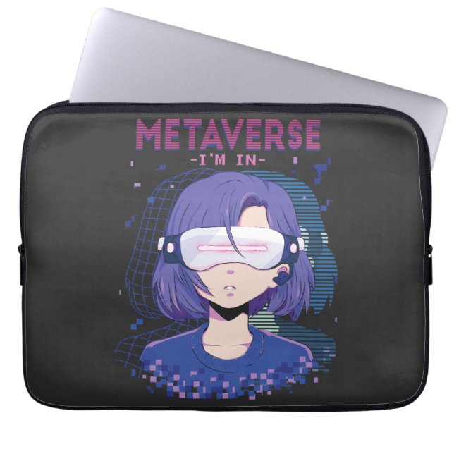 Anime-Mädchen Virtual-Reality-Brille Laptop-Hülle Laptopschutzhülle (Vorderseite)