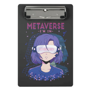Anime-Mädchen Virtual-Reality-Brille Mini-Clipboar Mini Klemmbrett