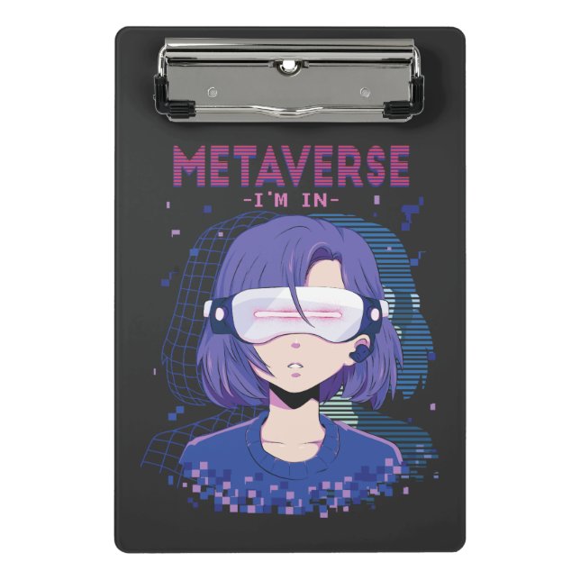Anime-Mädchen Virtual-Reality-Brille Mini-Clipboar Mini Klemmbrett (Vorderseite)