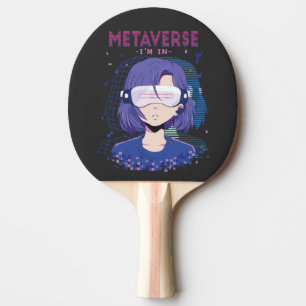 Anime-Mädchen Virtual-Reality-Brille Paddle Tischtennis Schläger
