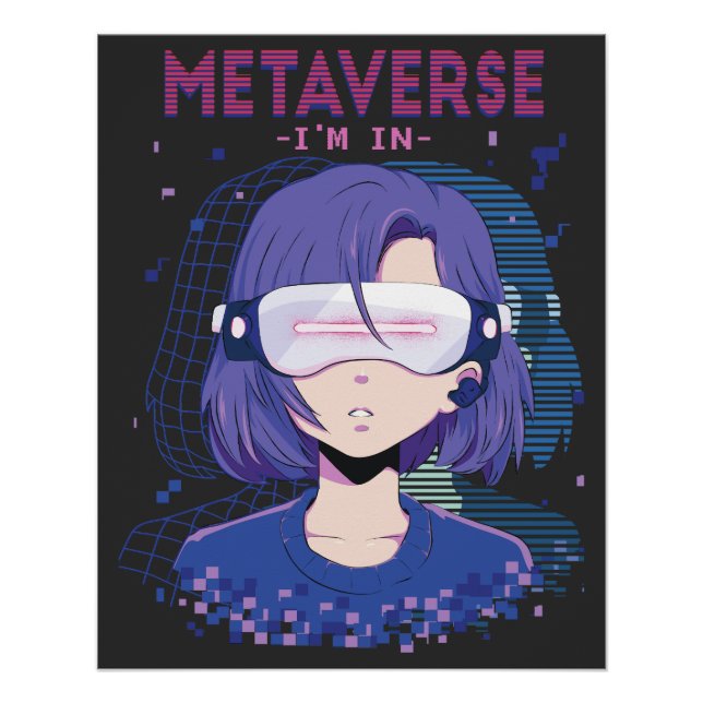 Anime-Mädchen Virtual-Reality-Brille Poster (Vorderseite)