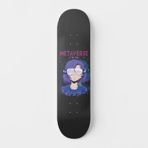 Anime-Mädchen Virtual-Reality-Brille Skateboard