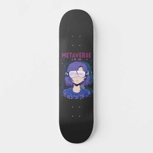 Anime-Mädchen Virtual-Reality-Brille Skateboard (Vorderseite)