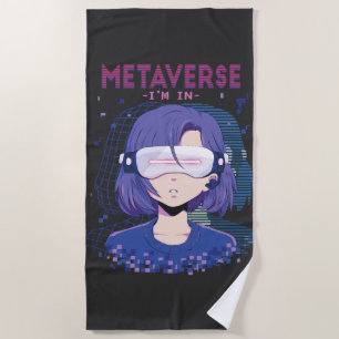 Anime-Mädchen Virtual-Reality-Brille Strandtuch