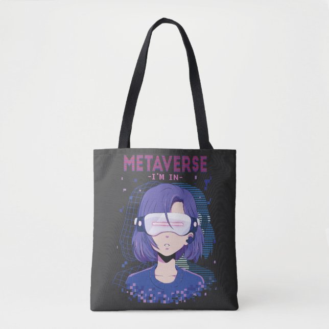 Anime-Mädchen Virtual-Reality-Brille Tote Bag Tasche (Vorderseite)