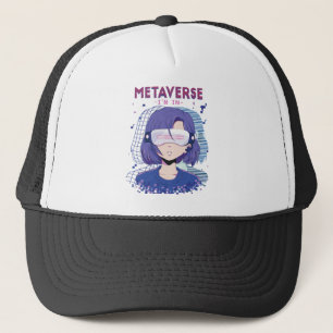 Anime-Mädchen Virtual Reality Brille Trucker-Mütze Truckerkappe