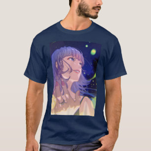 Anime Mädchen Waifu Farbige Pastell-Ästhetik Japan T-Shirt