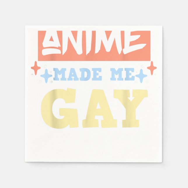 Anime Made Me Gay Funny Anime sogar LBGTQ Gay Prid Serviette (Vorderseite)
