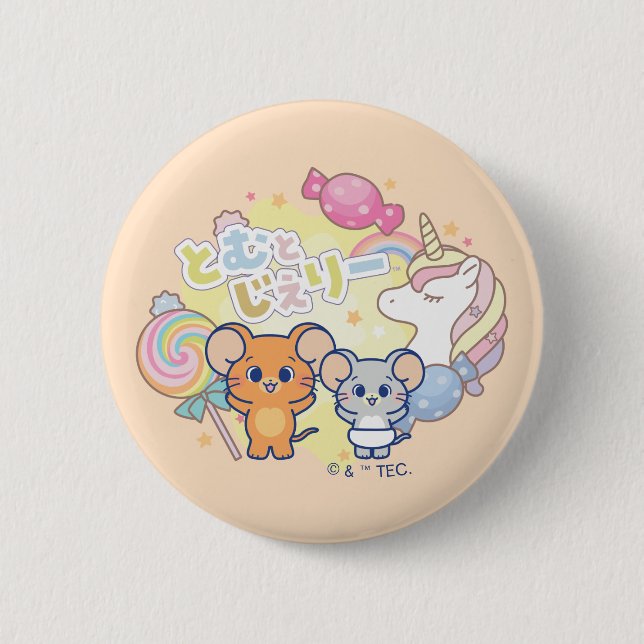 Anime Magical Candyland mit Jerry und Tuffy Button (Vorderseite)