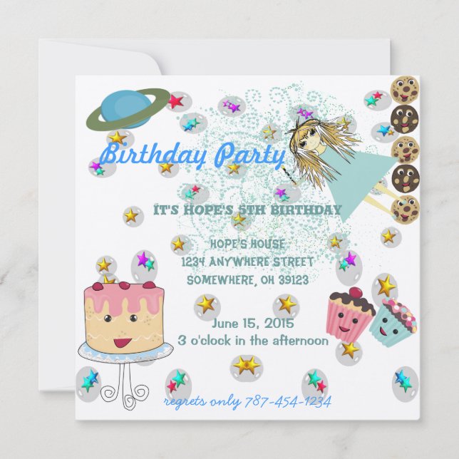 Anime Magical Days Einladung Geburtstagsfeier T -  (Vorderseite)