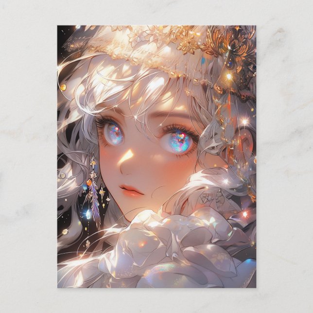 Anime Magical Girl Fantasy Art Postkarte (Vorderseite)
