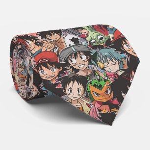 Anime Manga Charcters Collage Krawatte