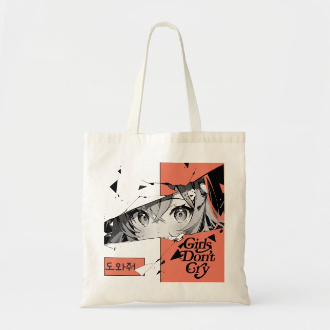 Anime Manga Girl Eyes Tote Bag Tragetasche (Vorne)