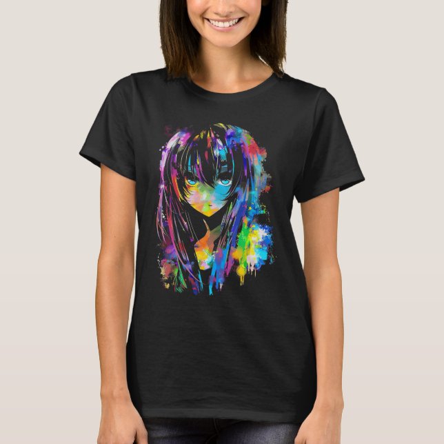 Anime Manga Graphic Colorful Art Anime T-Shirt (Vorderseite)