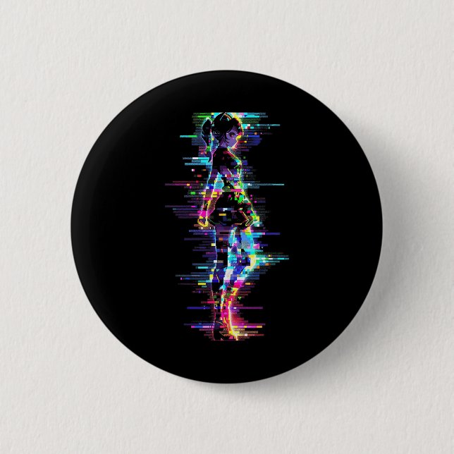 Anime Manga Graphic Colorful Artwork Anime Button (Vorderseite)