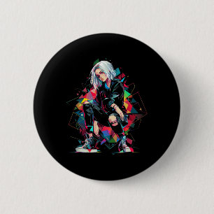 Anime Manga Graphic Polygon Art Anime Button