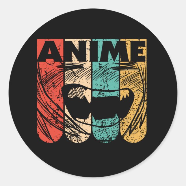Anime Manga Kawaii Japanisch Anime Manga Runder Aufkleber (Vorderseite)