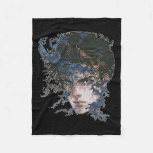 Anime Manga Motif Blue-eye Art Anime Fleecedecke