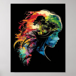 Anime Manga Motif farbenfrohe Illustration Anime Poster