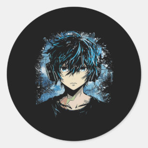 Anime Manga Motif Headphone Artwork Anime Runder Aufkleber