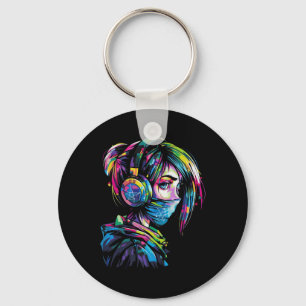 Anime Manga Motif Headphone Illustration Anime 1 Schlüsselanhänger
