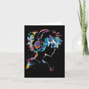 Anime Manga Motif Headphone Illustration Anime Karte