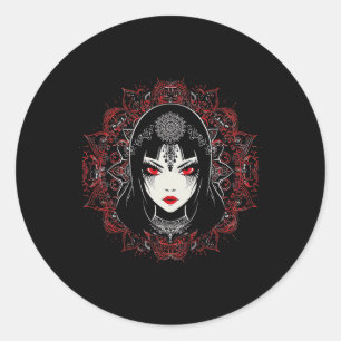 Anime Manga Motif Mandala Illustration Anime 1 Runder Aufkleber