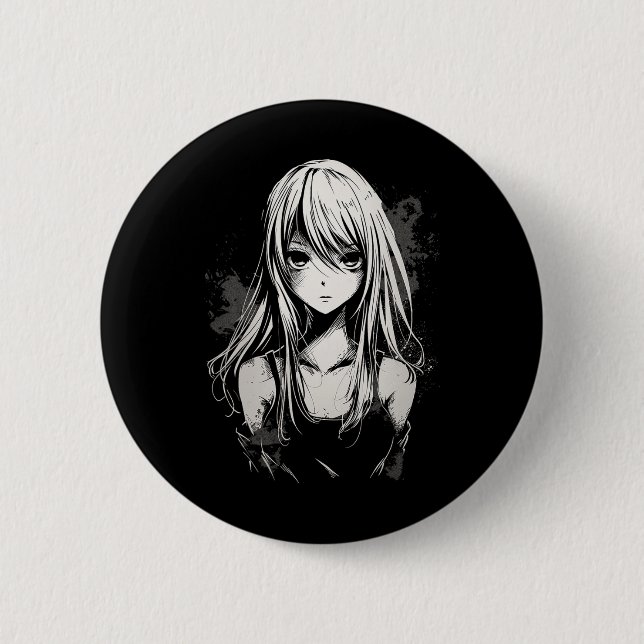 Anime Manga Motif Pixel Art Anime Button (Vorderseite)