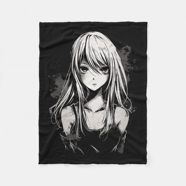 Anime Manga Motif Pixel Art Anime Fleecedecke (Vorderseite)