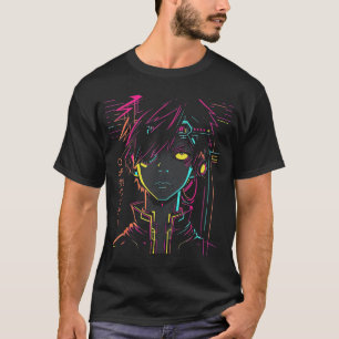 Anime Manga Motiv Farbige Illustration Anime Junge T-Shirt