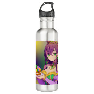 Anime Mardi Gras King cake Edelstahlflasche
