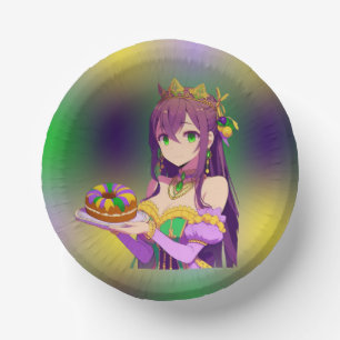 Anime Mardi Gras King cake Pappteller