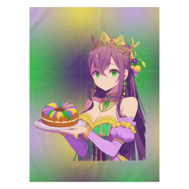 Anime Mardi Gras King cake Tischdecke (Vorderseite)