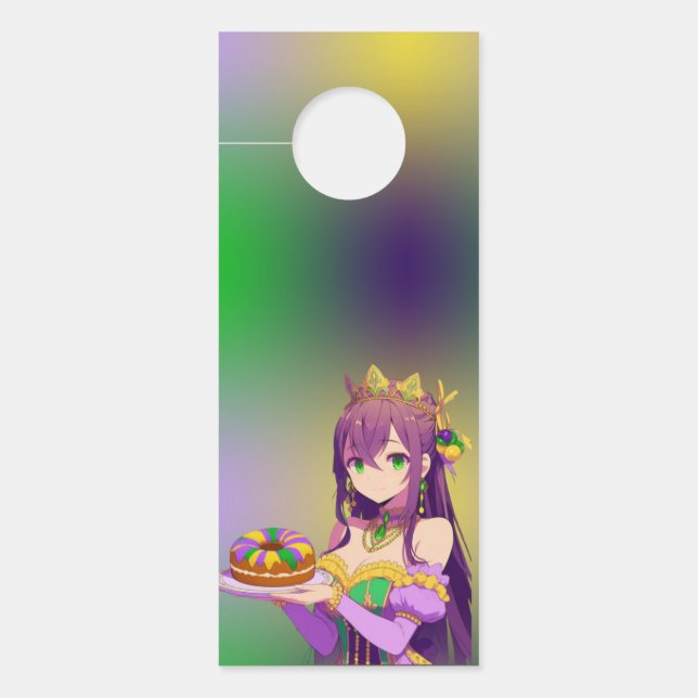 Anime Mardi Gras King cake Türanhänger (Vorderseite)