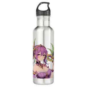 Anime Mardi Gras Maske Edelstahlflasche