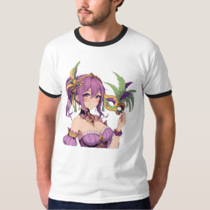 Anime Mardi Gras Maske T-Shirt