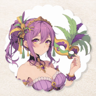 Anime Mardi Gras Maske Untersetzer