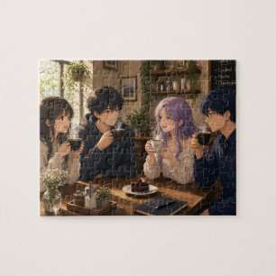 Anime-Menschen trinken Kaffee