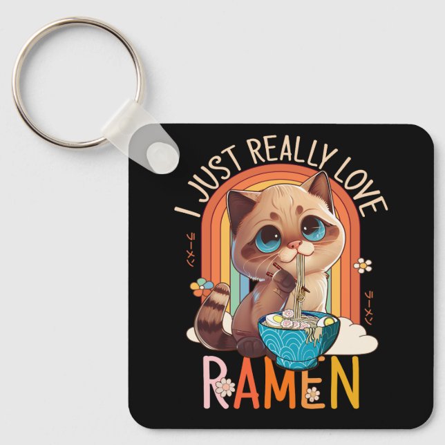 Anime Merch Kawaii Really Liebe Ramen Japanese Noo Schlüsselanhänger (Vorderseite)