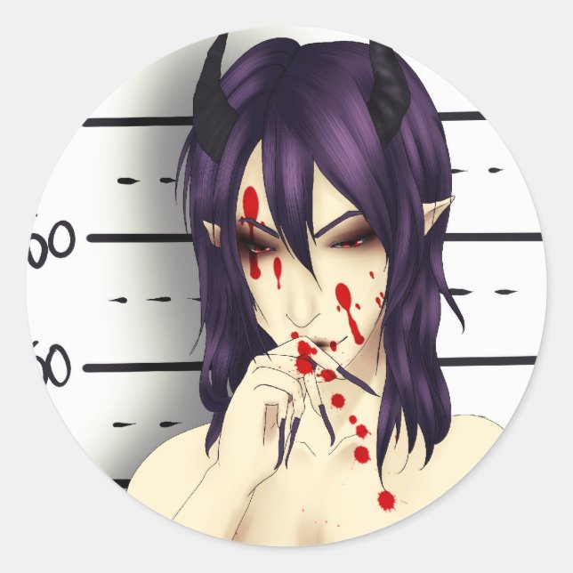 Anime mignon méchant gars avec des stickers de san (Devant)