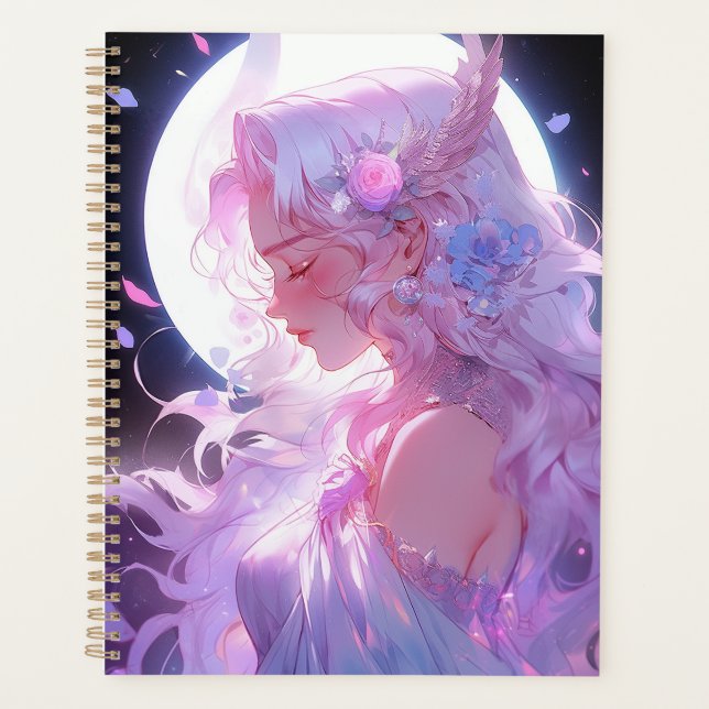 Anime Moon Princess Fantasy Art Planer (Vorderseite)