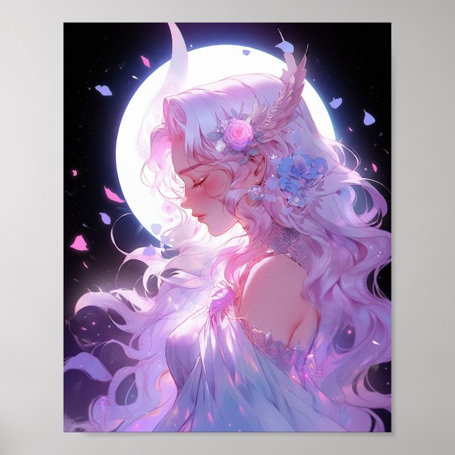 Anime Moon Princess Fantasy Art Poster (Vorne)