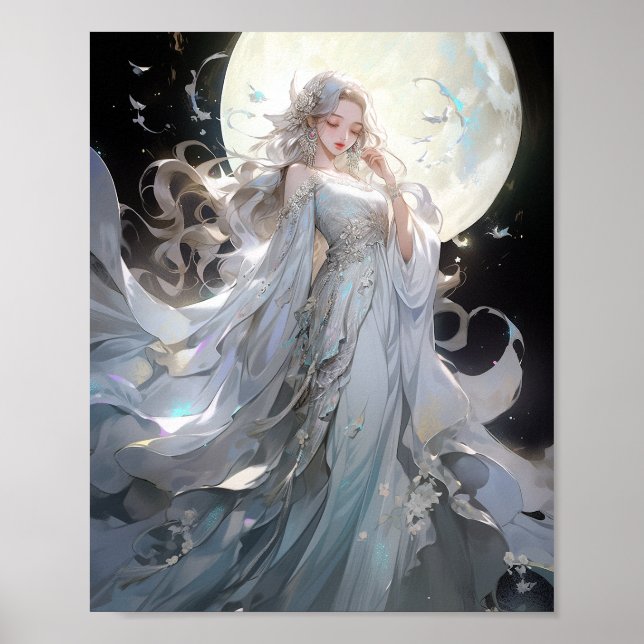 Anime Moon Princess Fantasy Art Poster (Vorne)