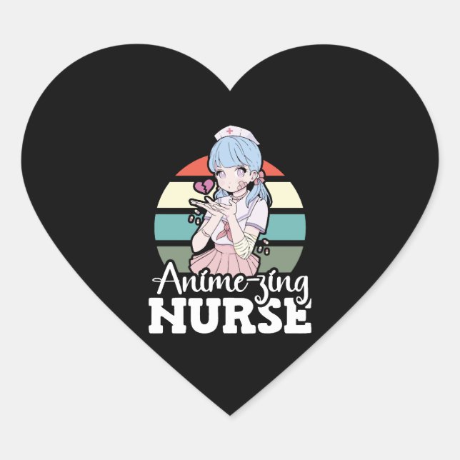 Anime-nährende Nurse Japanischer Anime-Nationalfei Herz-Aufkleber (Vorderseite)