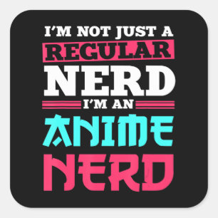 Anime Nerd Closing Manga Art Cosplay Otaku Geschen Quadratischer Aufkleber