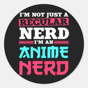 Anime Nerd Closing Manga Art Cosplay Otaku Geschen Runder Aufkleber