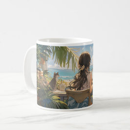 Anime Office am Meer Kaffeetasse
