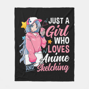 Anime Otaku schenke nur ein Mädchen, das Anime und Fleecedecke