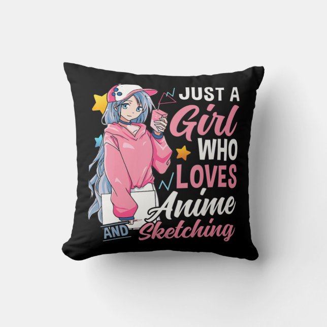 Anime Otaku schenke nur ein Mädchen, das Anime und Kissen (Vorderseite)