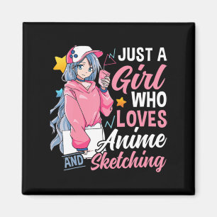 Anime Otaku schenke nur ein Mädchen, das Anime und Magnet